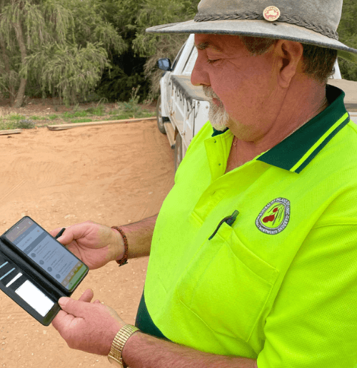 Agricultural worker on mobile app