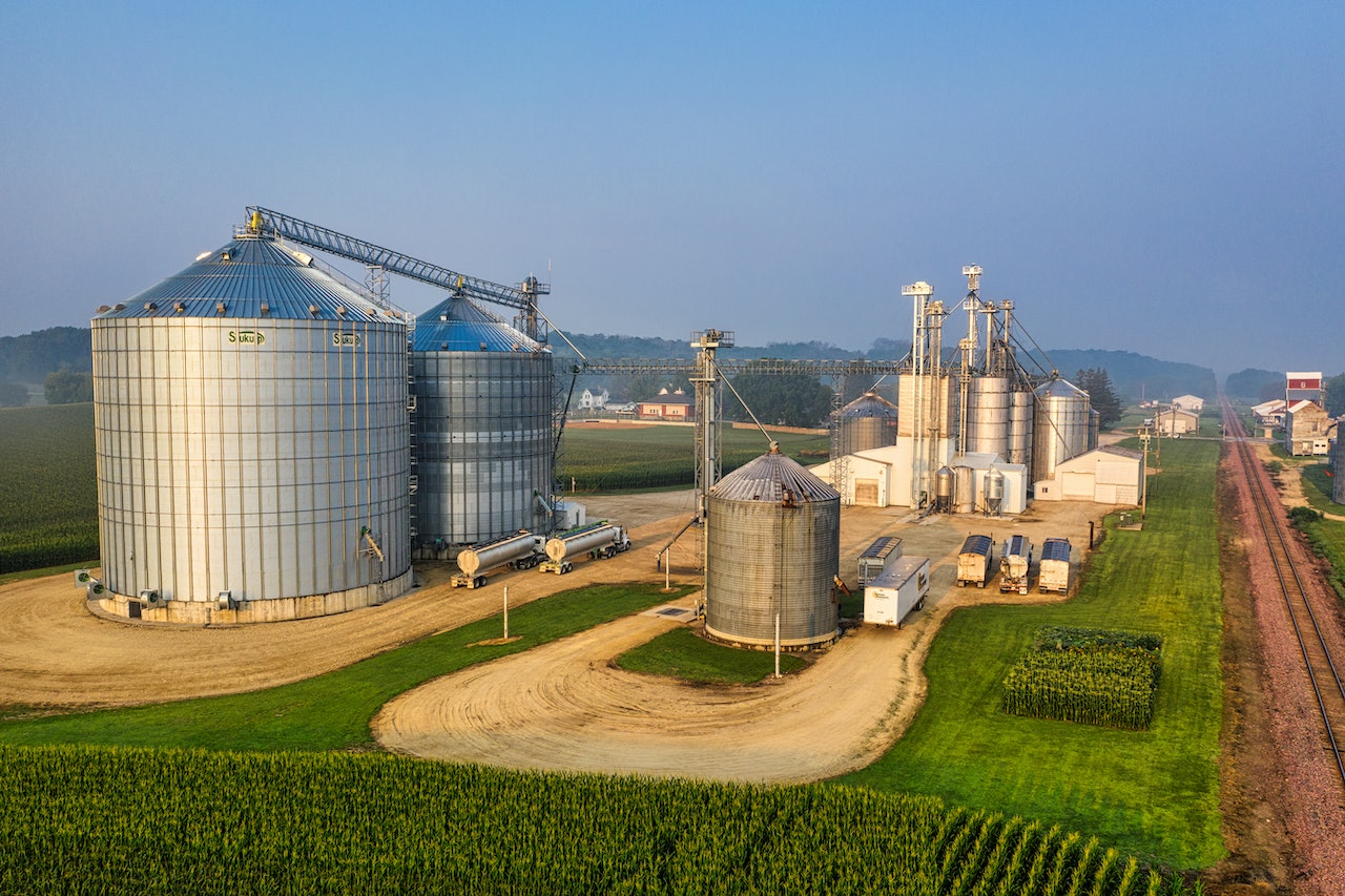 USA Farm with grain silos